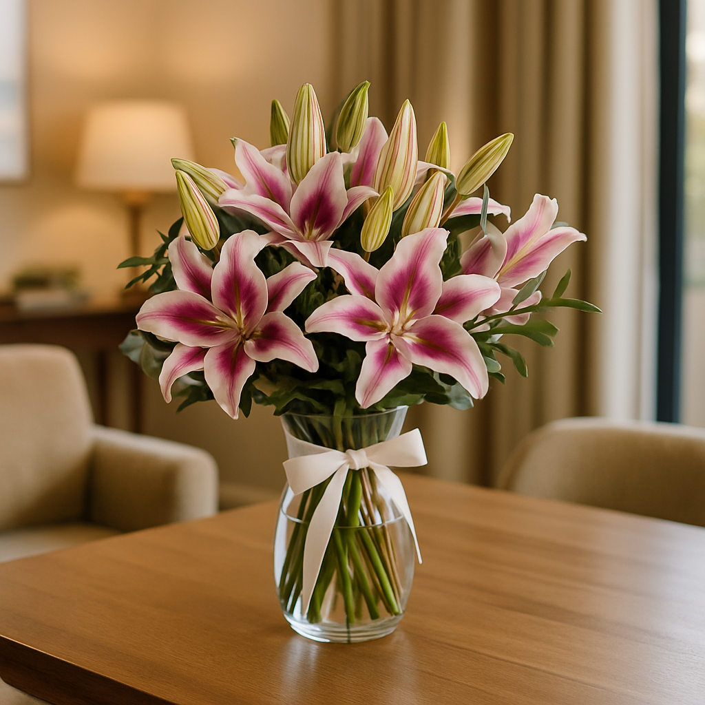 Fragrant Beauty – Birthday Lilies Vase Arrangement