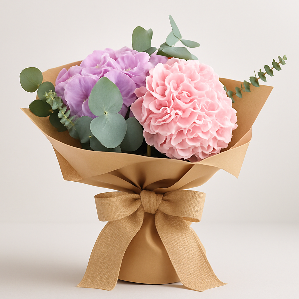 Harmony Bouquet – Birthday Hydrangea And Eucalyptus Bouquet #Size_Classic