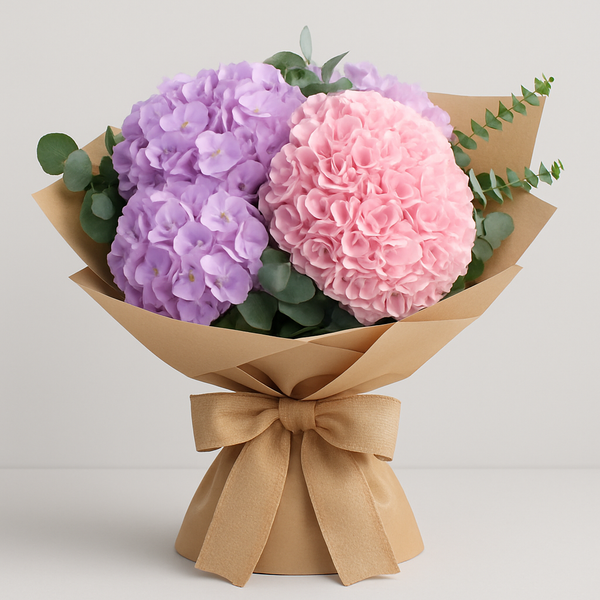 Harmony Bouquet – Birthday Hydrangea And Eucalyptus Bouquet