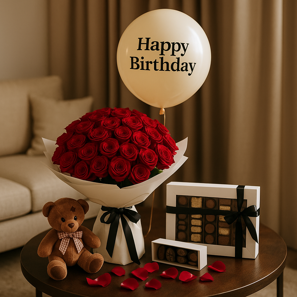 I Love You Combo 50 Red Roses Gift Combo with Chocolates and Teddy