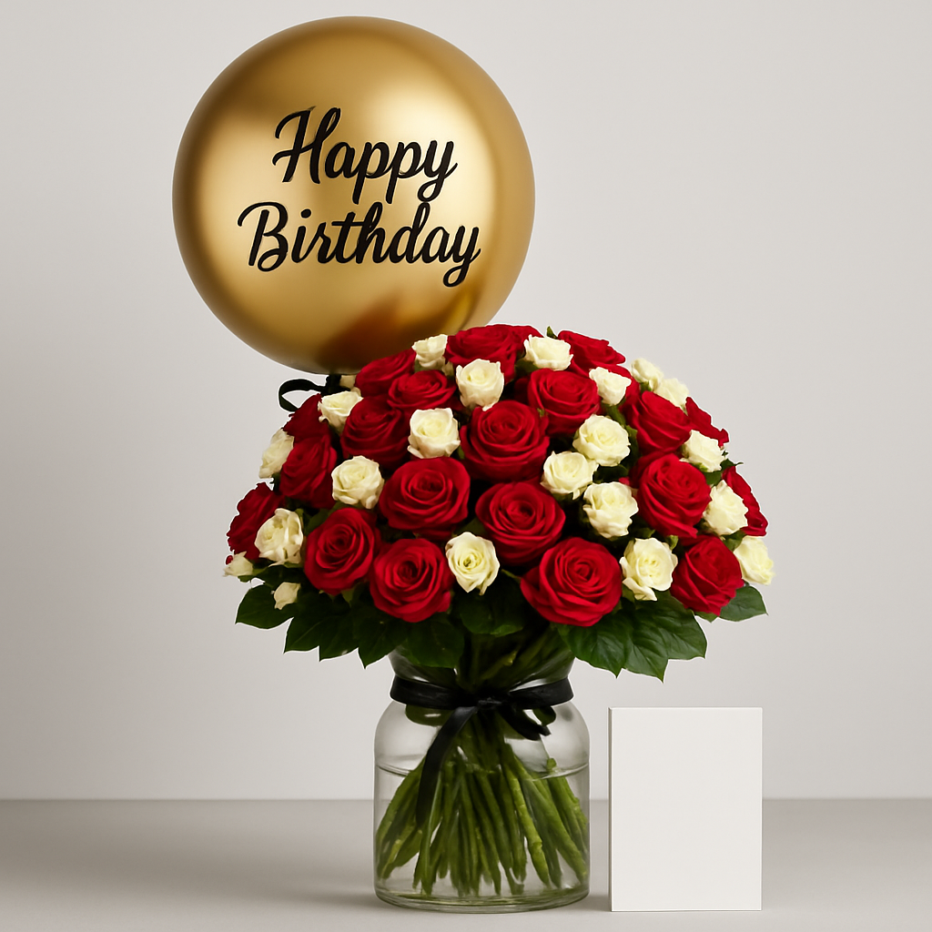 Just 4 U – Birthday Spray Roses And Roses Gift Set