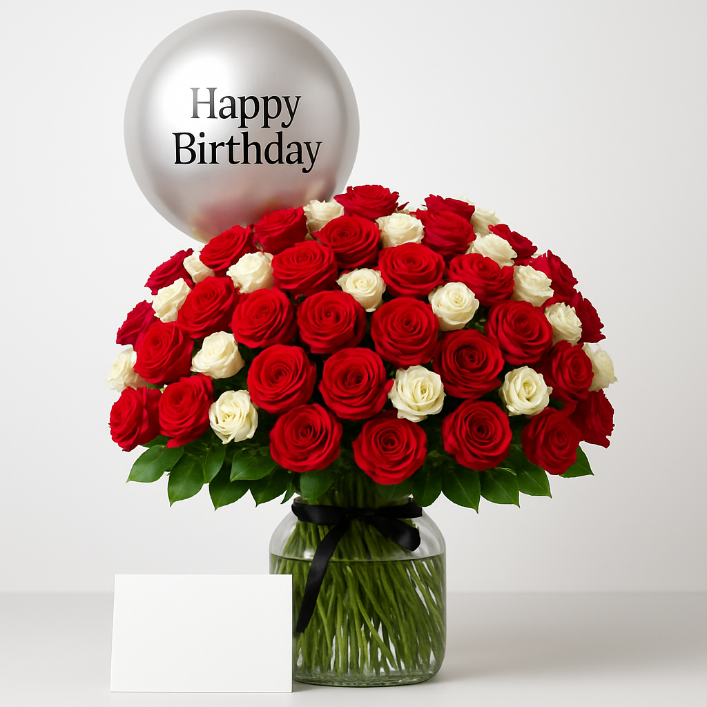 Just 4 U – Birthday Spray Roses And Roses Gift Set #Size_Deluxe