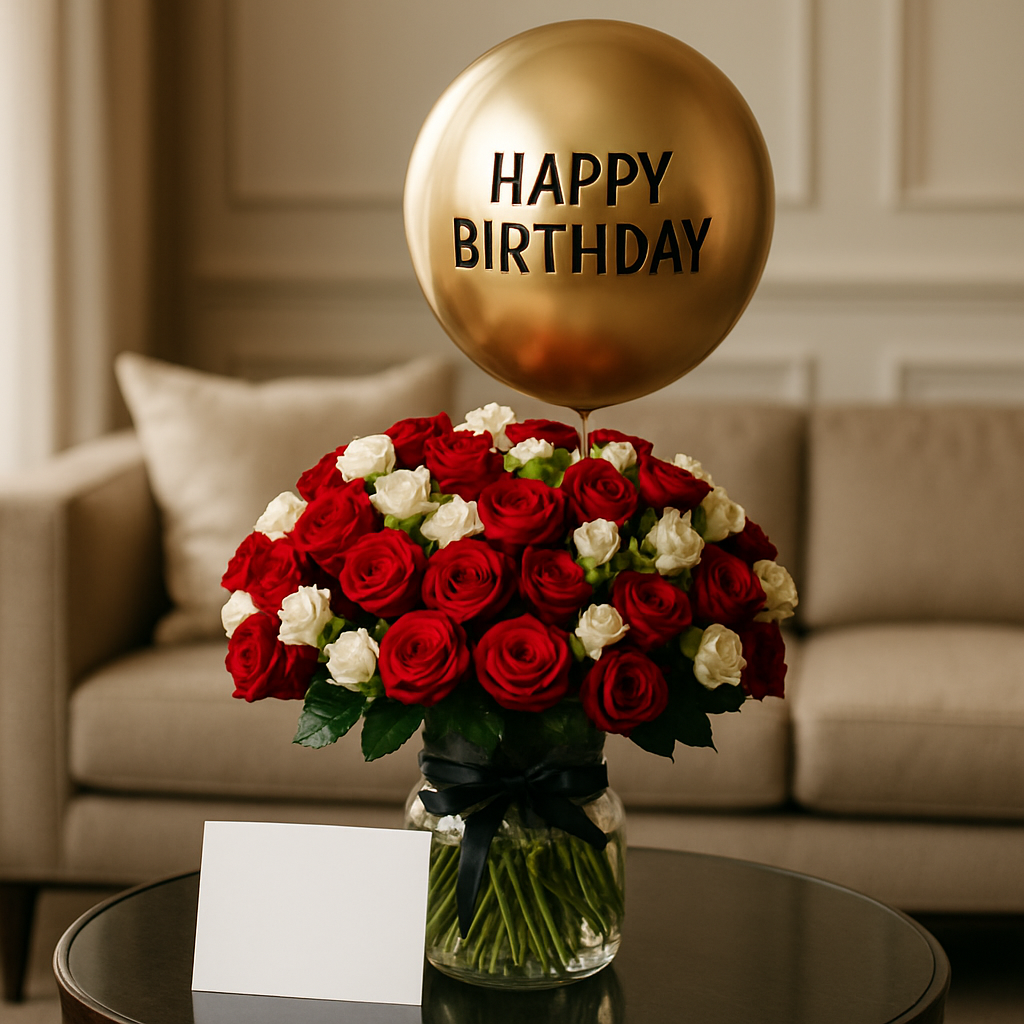 Just 4 U – Birthday Spray Roses And Roses Gift Set