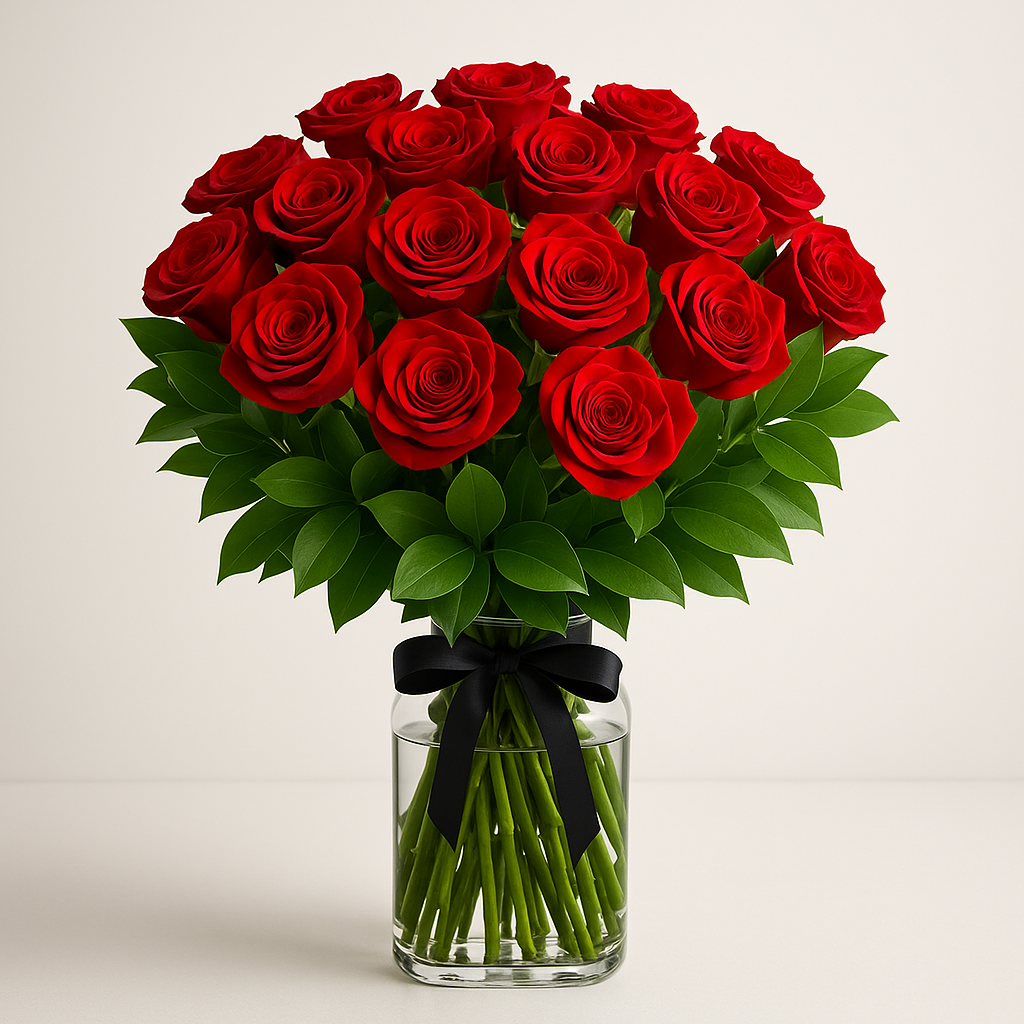 Long Stem Red Roses with Vase #Size_Classic