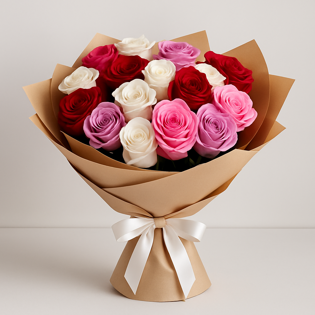 Luxury Mixed Roses – Birthday Roses Bouquet