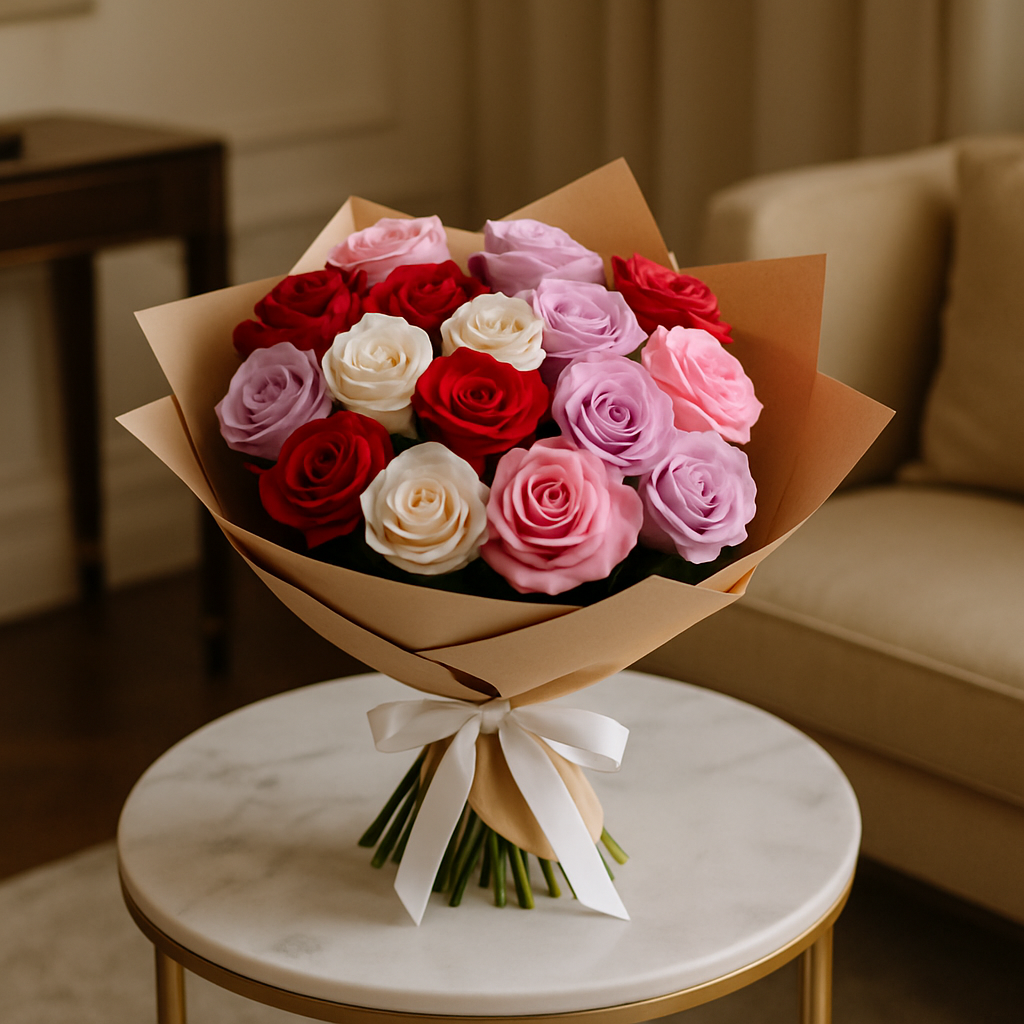 Luxury Mixed Roses – Birthday Roses Bouquet