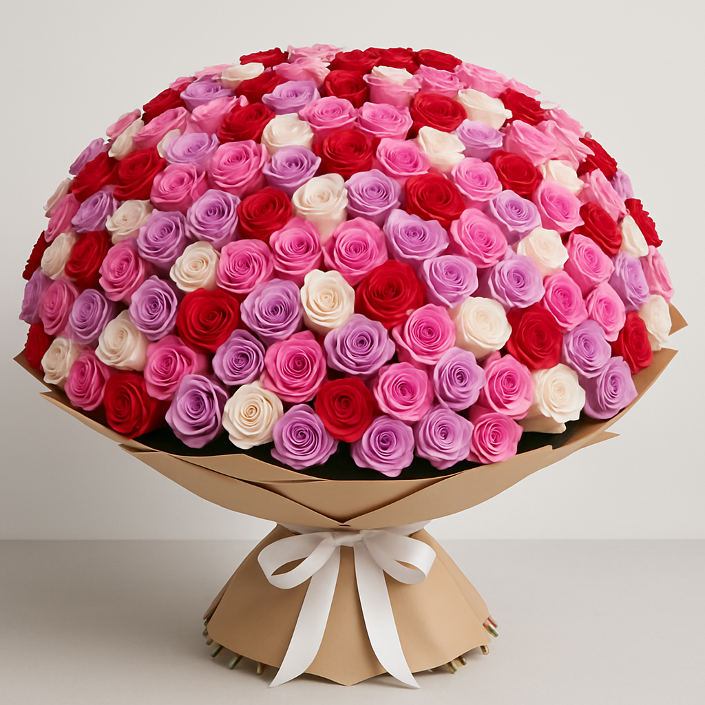 Luxury Mixed Roses – Birthday Roses Bouquet #How many roses?_100 Roses