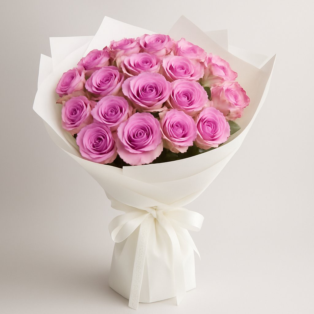 Luxury Purple Roses – Romantic Roses Bouquet #How many roses?_20 Roses