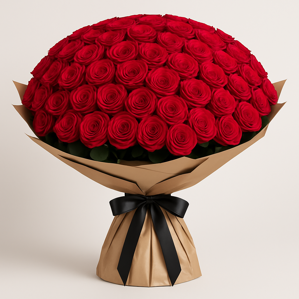 Luxury Red Roses – Birthday Roses Bouquet #How many roses?_60 Roses