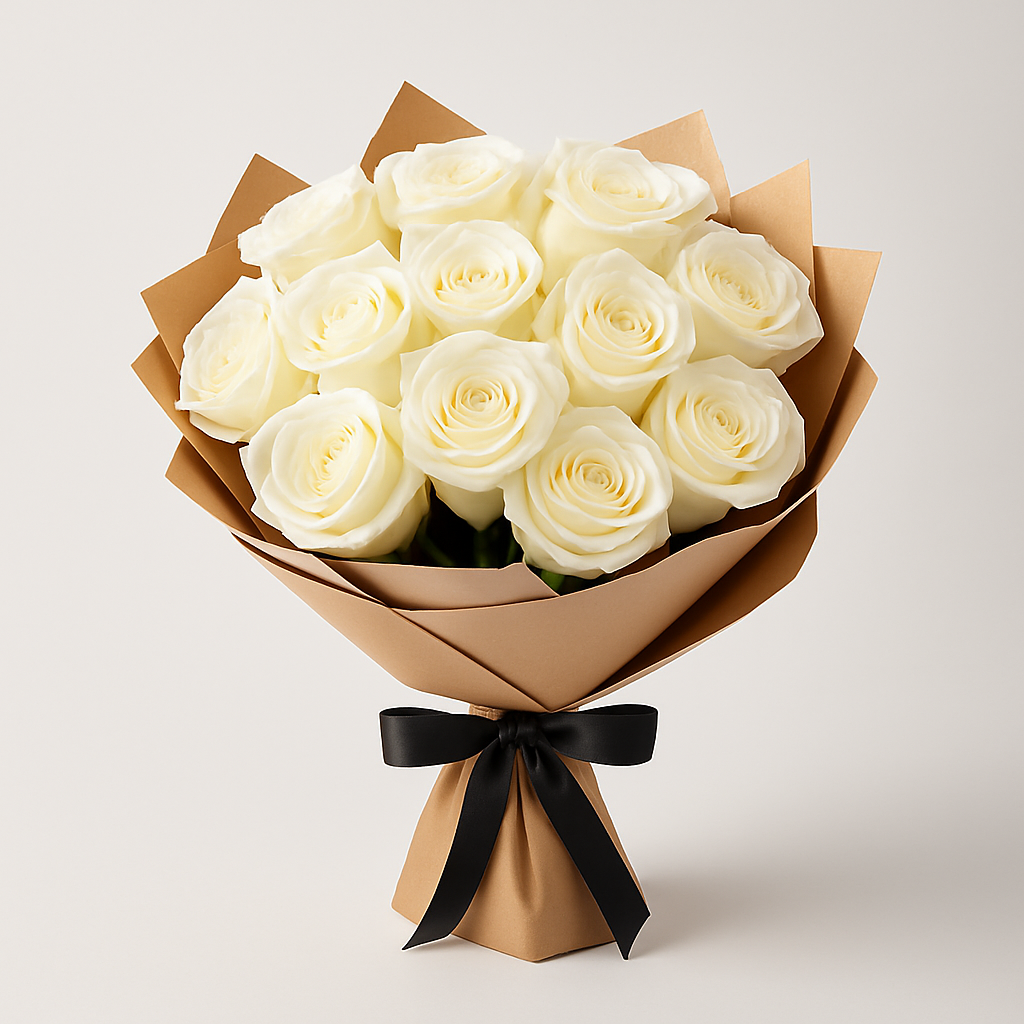 Luxury White Roses – Birthday Roses Bouquet #How many roses?_20 Roses