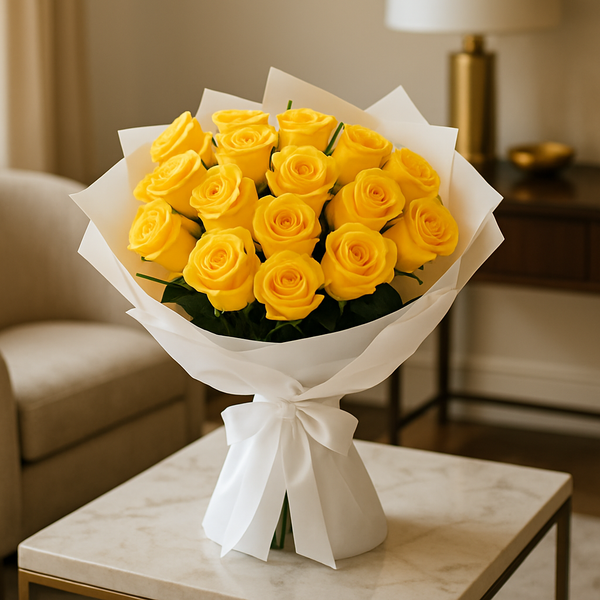 Luxury Yellow Roses – Romantic Roses Bouquet
