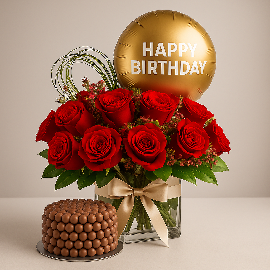 Malt & Majesty Bundle – Birthday Roses Gift Set