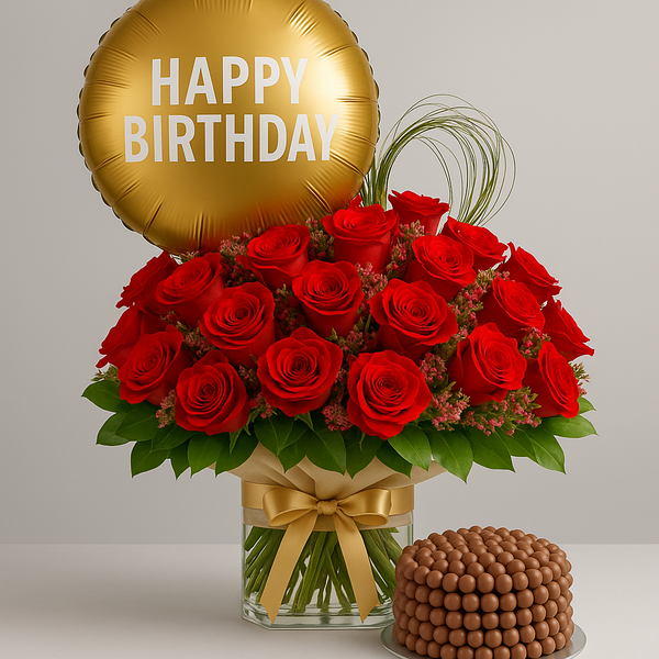 Malt & Majesty Bundle – Birthday Roses Gift Set