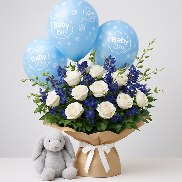 My Boy's Bunny – Birthday Roses And Orchids Gift Set