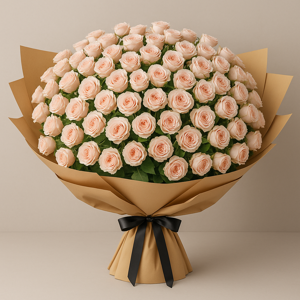 Pastel Bouquet – Romantic Spray Roses And Roses Hand-Tied Bouquet #Size_Deluxe