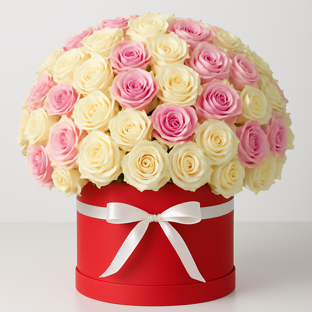 Premium Medium Dome Roses Box Arrangement #Size_Grand