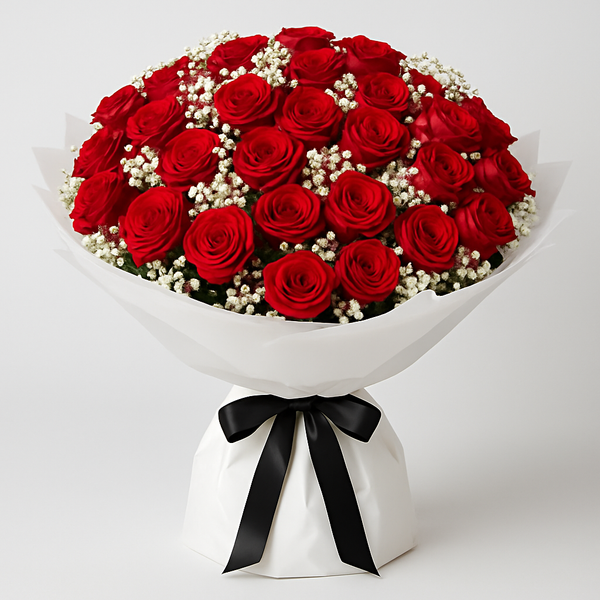 Premium Roses & Gypsophila