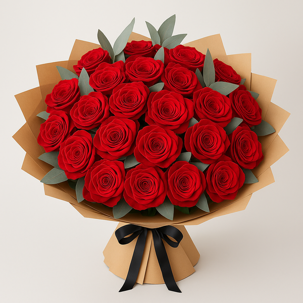 Red Roses and Eucalyptus – Birthday Roses And Eucalyptus