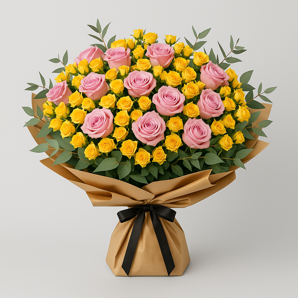 Rose and Spray Roses Bouquet – Birthday Spray Roses And Roses #Size_Grand