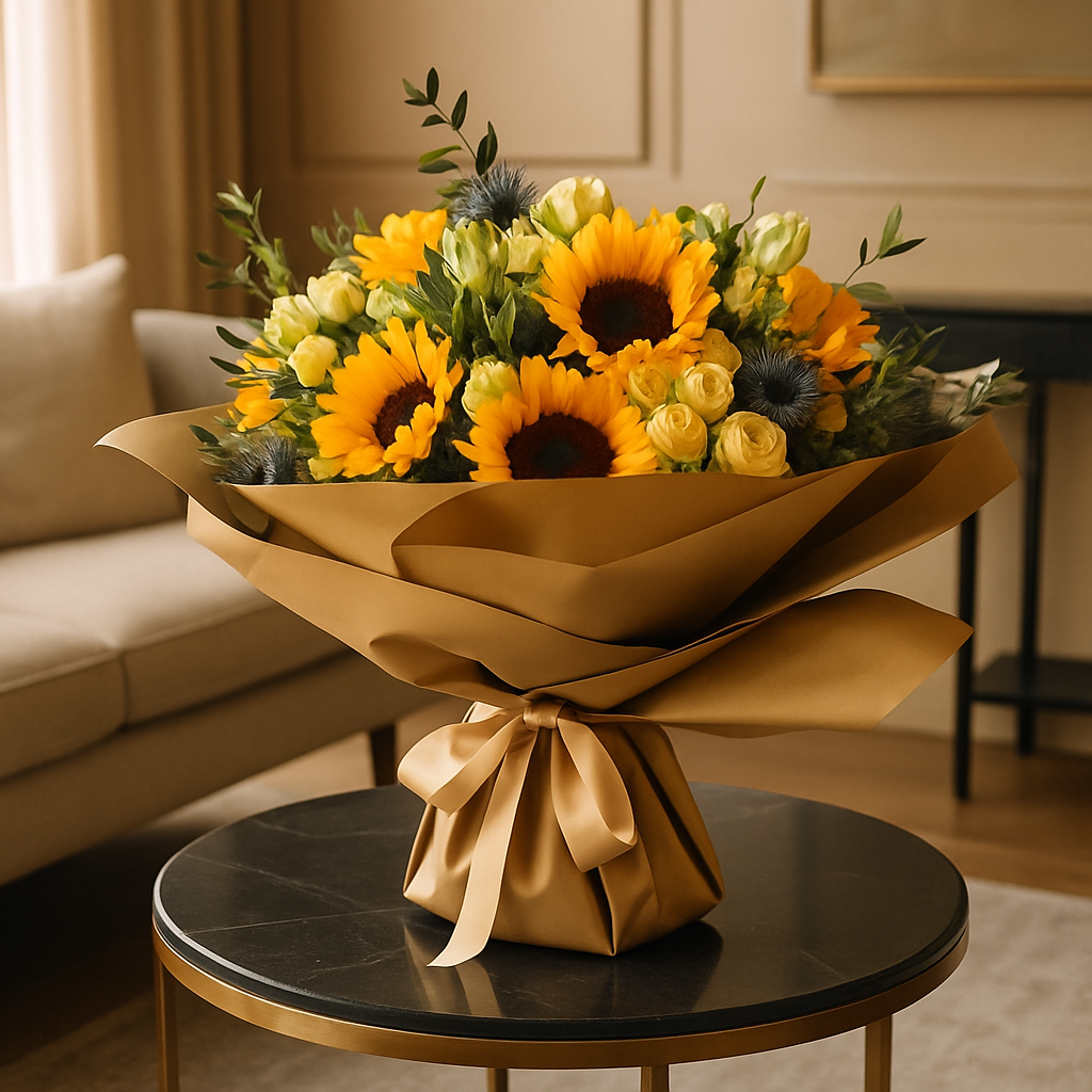 Smile At Sunset – Elegant Spray Roses And Roses Bouquet