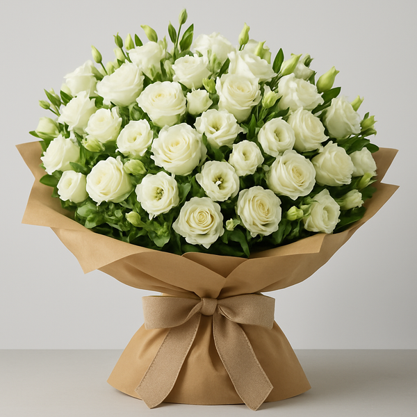 Soft Innocence Bouquet – Birthday Roses Bouquet