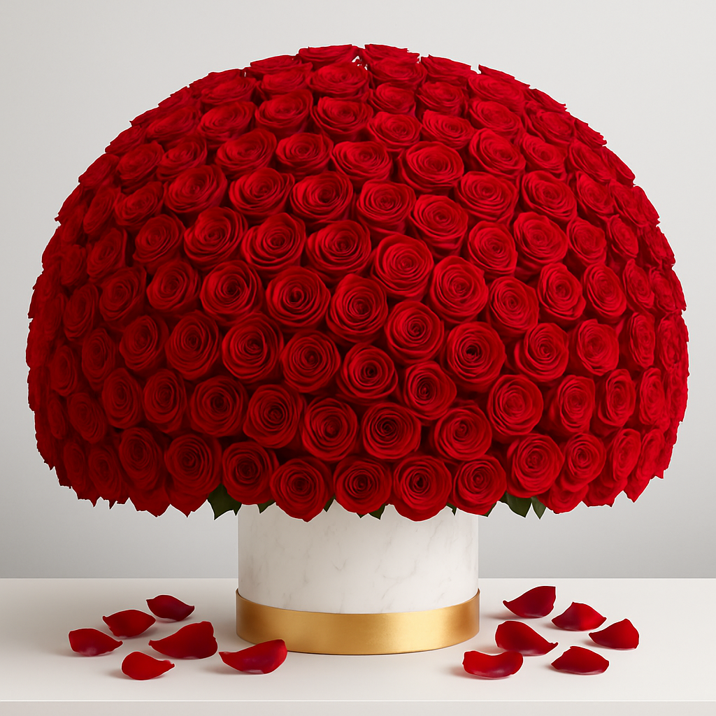 Spoil Her – Birthday Roses Vase Arrangement #How many roses?_500