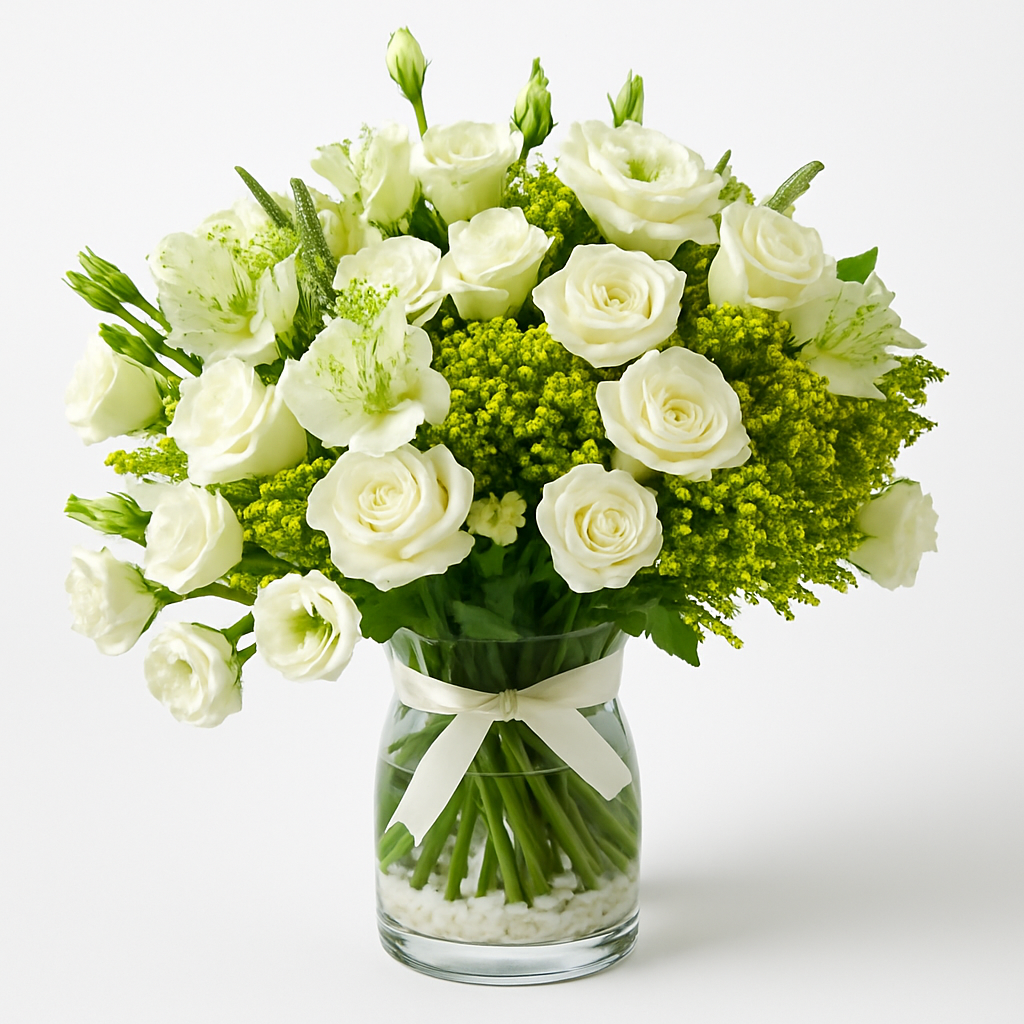 Summer Breeze – Birthday Roses And Tulips Vase Arrangement #Size_Classic