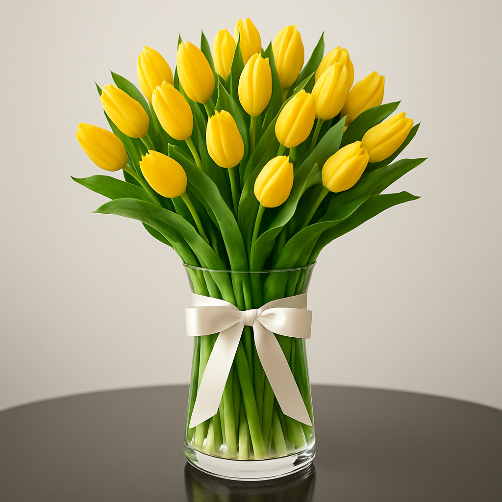 Sunshine – Birthday Tulips Vase Arrangement