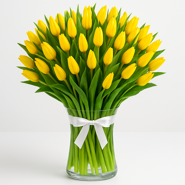 Sunshine – Birthday Tulips Vase Arrangement