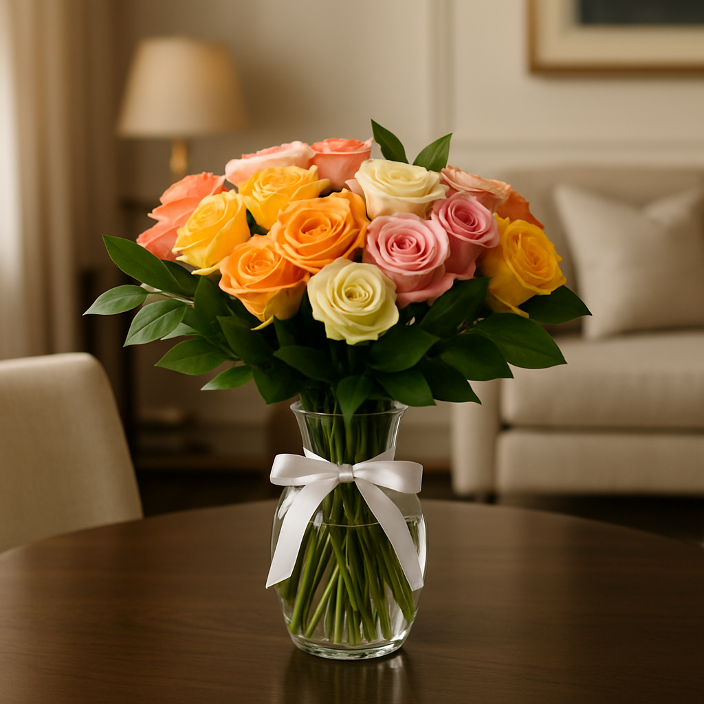 Symphony – Birthday Roses Vase Arrangement