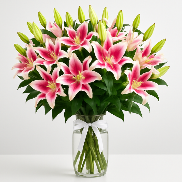 Tall Lilies – Birthday Lilies Vase Arrangement