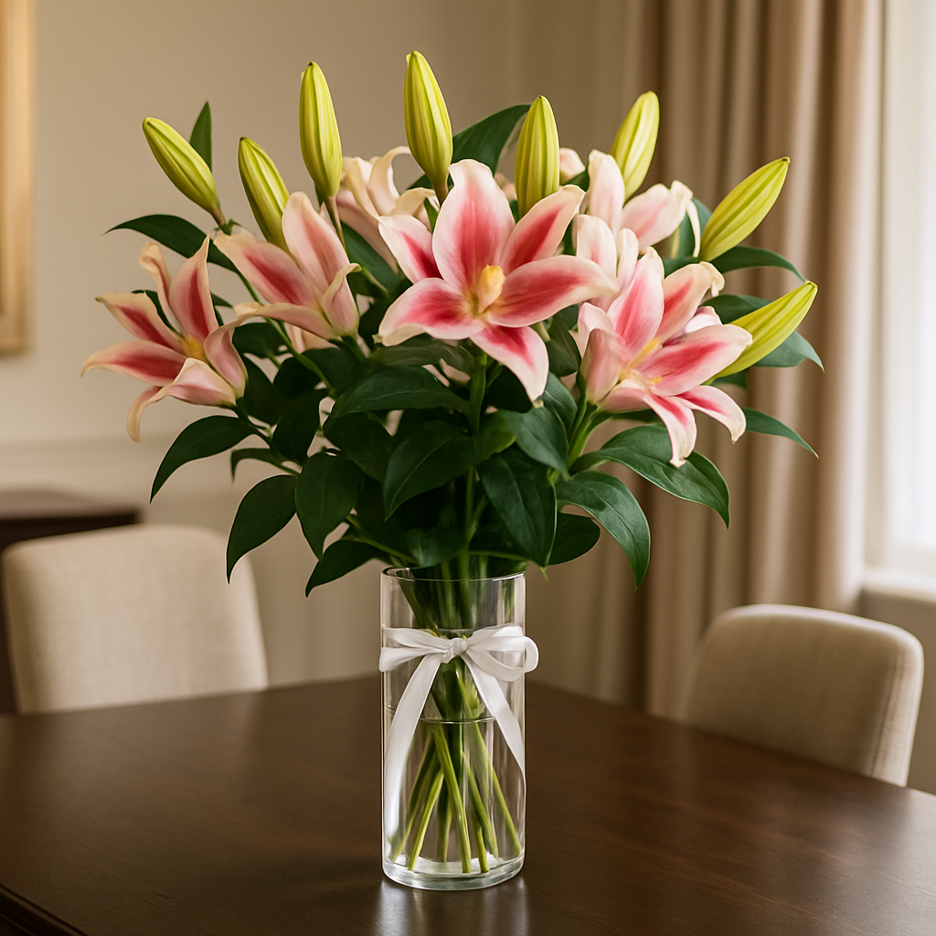 Tall Lilies – Birthday Lilies Vase Arrangement