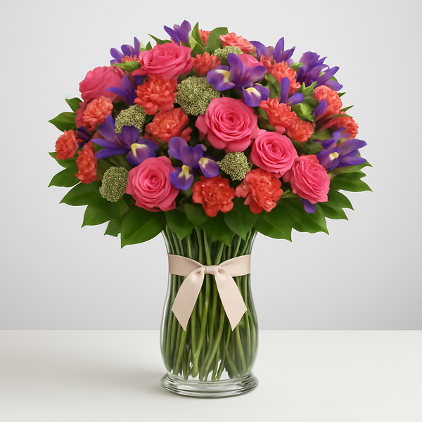 Tropical Breeze – Birthday Roses Vase Arrangement