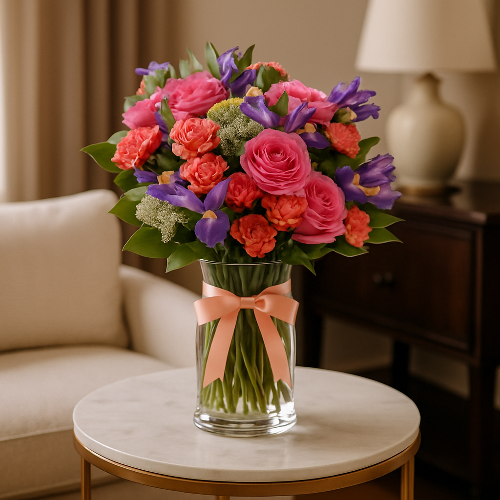 Tropical Breeze – Birthday Roses Vase Arrangement