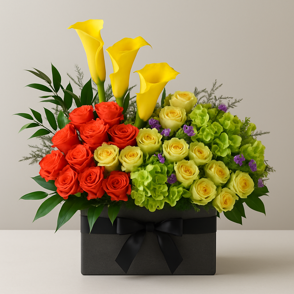 Tutti Frutti – Birthday Spray Roses And Roses Vase Arrangement #Size_Deluxe