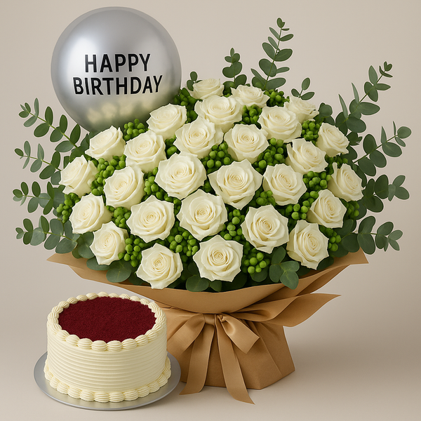 Velvet Verdure Bundle – Birthday Roses Gift Set