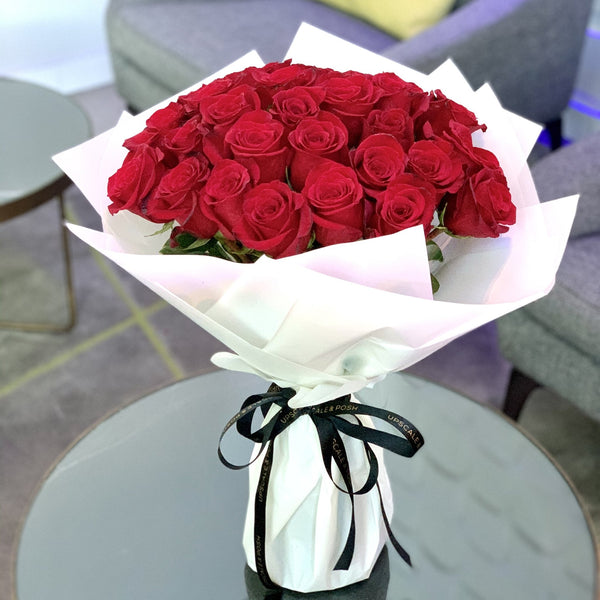 30 Premium Red Roses - Upscale and Posh - Same Day Flower Delivery Dubai