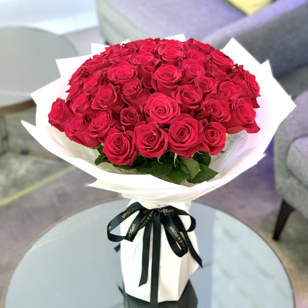 50 Premium Red Roses - Upscale and Posh - Same Day Flower Delivery Dubai