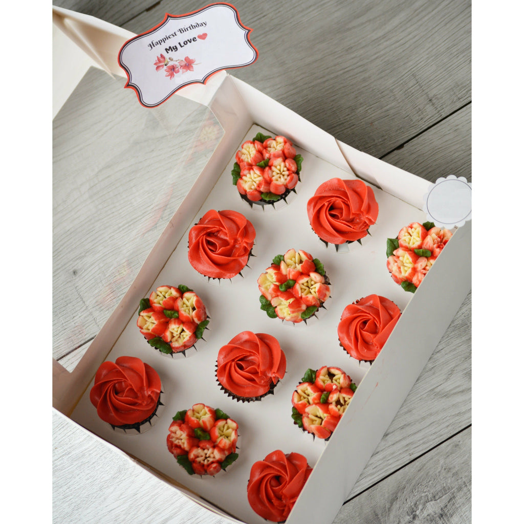 Box of 12 Red Mini Cupcakes