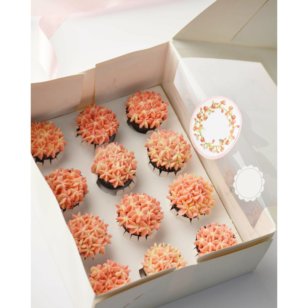 Box of 12 Peach Mini Cupcakes