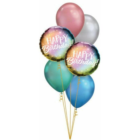 Happy Birthday Chrome Balloons