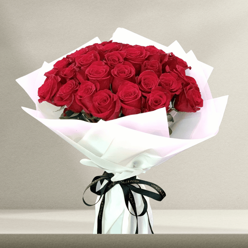 30 Premium Red Roses Flower bouquet Free flower delivery dubai