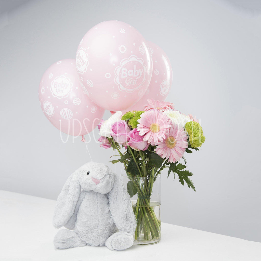 Baby Girl Bunny Combo - Upscale and Posh - Same Day Flower Delivery Dubai