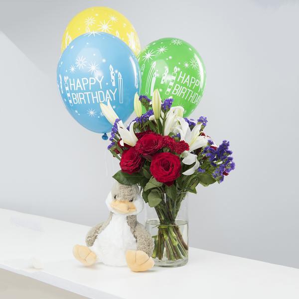 Happy Ducky Birthday Combo - Upscale and Posh - Same Day Flower Delivery Dubai