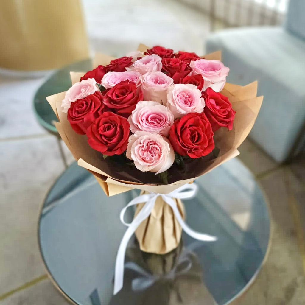 Pink and Red Roses Bouquet