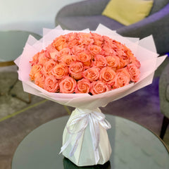 50ct Bulk Flowers Fresh Peach Roses Coral