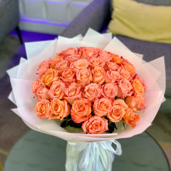 50ct Bulk Flowers Fresh Peach Roses Coral