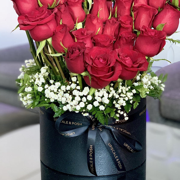 Large heart shaped roses sculpture in a luxury box - Upscale and Posh - Same Day Flower Delivery Dubai