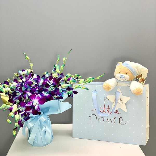 Little Prince Combo - New Baby Boy Gift Set - Upscale and Posh - Same Day Flower Delivery Dubai