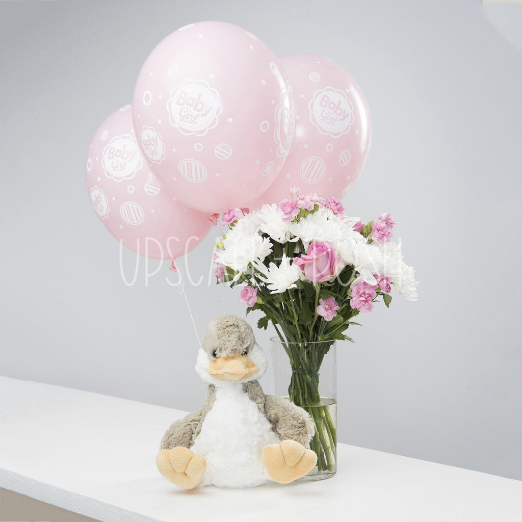 Pink N White Duck Combo - Upscale and Posh - Same Day Flower Delivery Dubai